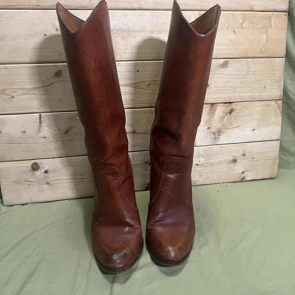 Vintage 1970s Brazil Boho Chic Western Cowboy Boots Womens size 7.5 - Picture 2 of 8